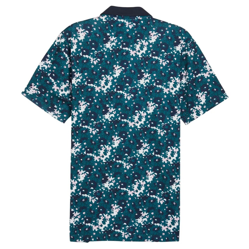 PUMA ARNOLD PALMER FLORAL GOLF POLO WHITE GLOW/DEEP NAVY #623954 SIZE XL - Picture 2 of 5